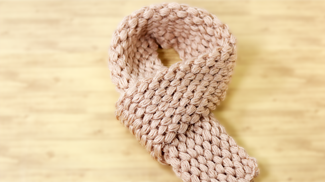 100均毛糸3玉で玉編みのショートマフラーの編み方 - モコタロウブログ ...